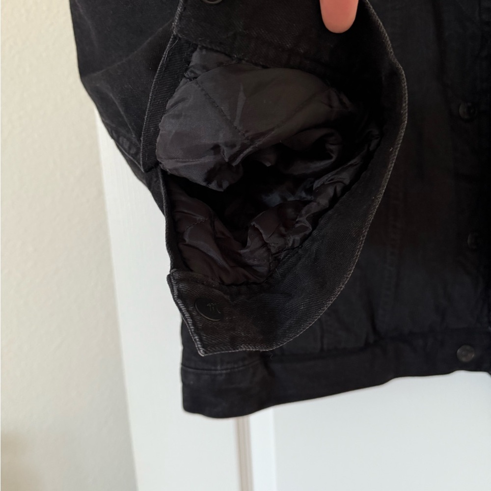 Madewell Black Jean Jacket with Sherpa Collar - Picture 6 of 6